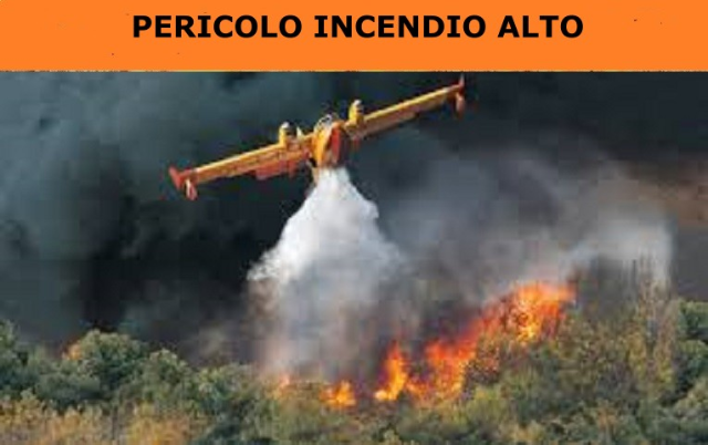 Protezione Civile Regionale, allerta incendio: PERICOLOSITA’ ALTA per  la giornata di lunedì 8 agosto 2022 .