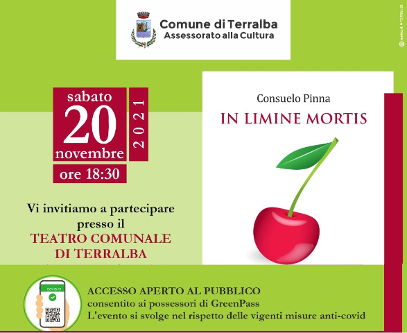 Terralba, 20 novembre 2012: PRESENTAZIONE ROMANZO “IN LIMINE MORTIS” DI CONSUELO PINNA.