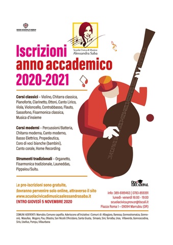 SCUOLA CIVICA DI MUSICA ANNO ACCADEMICO 2020-2021