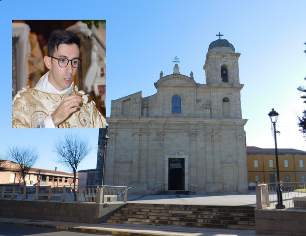 Terralba,  1° novembre 2020: Il saluto del Sindaco al nuovo Parroco di Terralba Don Mattia Porcu.
